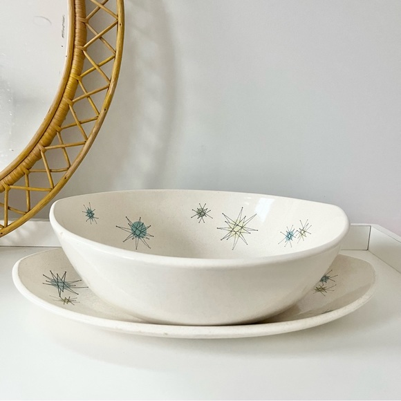 Vintage Atomic Midcentury Franciscan Ware Starburst Oval Serving Dish - Picture 6 of 8